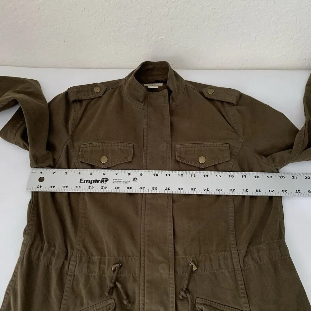 Lucky Brand Utility Jacket Women M Army Green Lightweight Coat Military‎ Grunge